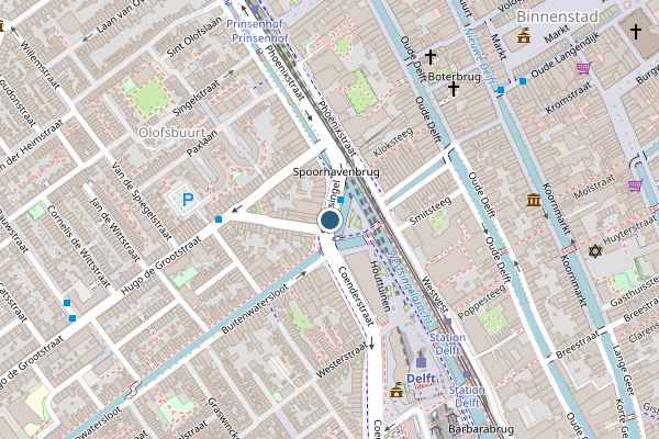 Politie-melding op Spoorsingel, Delft op 3 juli, kaart-overzicht