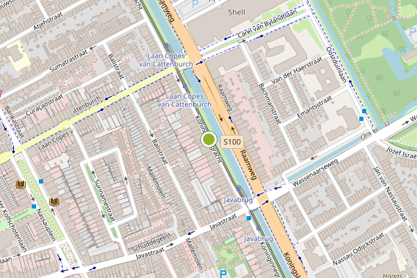 Ambulance-melding op Koninginnegracht, Den Haag op 4 juli, kaart-overzicht