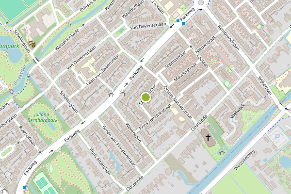 Ambulance-melding op Emmastraat, Voorburg op 4 juli, kaart-overzicht
