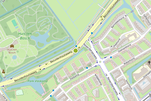 Ambulance-melding op Bezuidenhoutseweg, Den Haag op 4 juli, kaart-overzicht