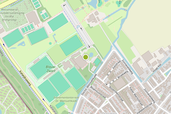 Ambulance-melding op Dr. Mansveltkade, Wassenaar op 4 juli, kaart-overzicht