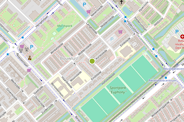 Ambulance-melding op Kortestede, Den Haag op 5 juli, kaart-overzicht