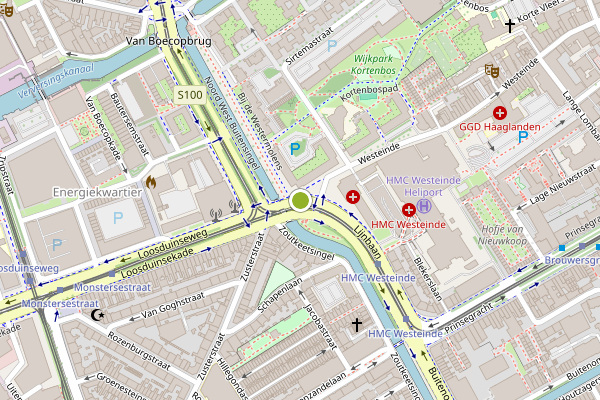 Ambulance-melding op Lijnbaan, Den Haag op 5 juli, kaart-overzicht