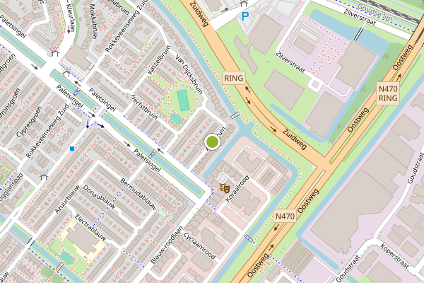 Ambulance-melding op Aloebruin, Zoetermeer op 4 juli, kaart-overzicht
