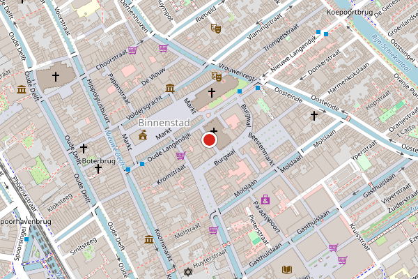 Brandweer-melding op Jozefstraat v/h Molenpoort, Delft op 5 juli, kaart-overzicht