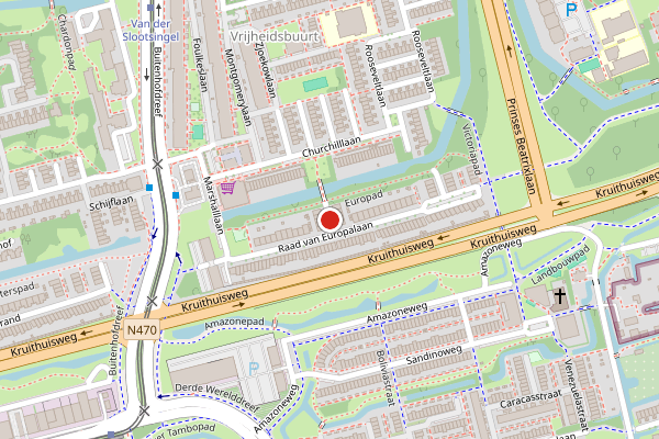 Brandweer-melding op Adenauerlaan, Delft op 5 juli, kaart-overzicht
