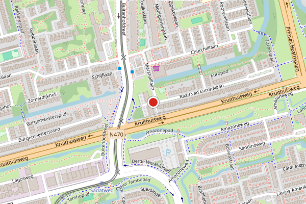 Brandweer-melding op Marshalllaan, Delft op 5 juli, kaart-overzicht