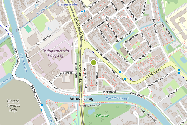 Ambulance-melding op Balistraat, Delft op 8 mei, kaart-overzicht