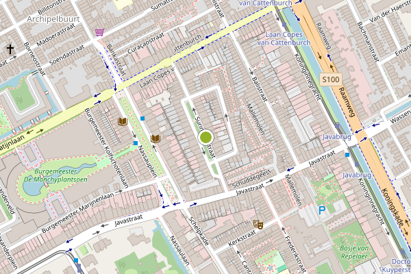 Ambulance-melding op Surinamestraat, Den Haag op 5 juli, kaart-overzicht