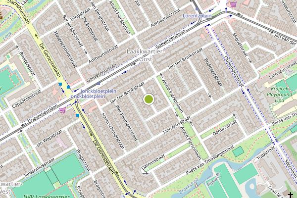 Ambulance-melding op Dercksenstraat, Den Haag op 6 juli, kaart-overzicht