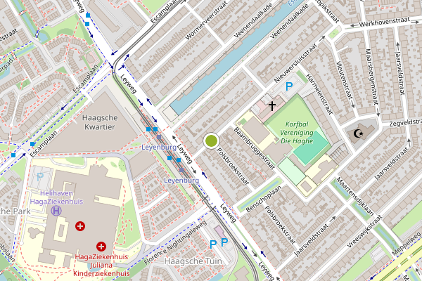 Ambulance-melding op Nieuwersluisstraat, Den Haag op 6 juli, kaart-overzicht