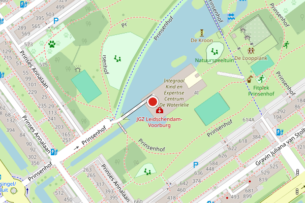 Brandweer-melding op Prinsenhof, Leidschendam op 6 juli, kaart-overzicht