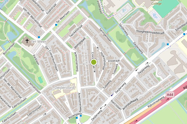 Ambulance-melding op Crocusstraat, Wassenaar op 6 juli, kaart-overzicht