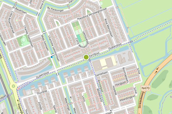 Ambulance-melding op Duikersloot, Pijnacker op 5 juli, kaart-overzicht