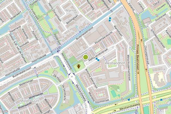 Ambulance-melding op Marie Besstraat, Delft op 6 juli, kaart-overzicht