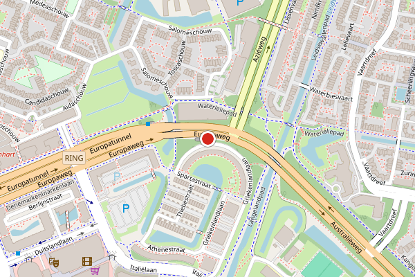 Brandweer-melding op Azieweg, Zoetermeer op 7 juli, kaart-overzicht