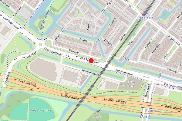 Brandweer-melding op Olof Palmelaan, Zoetermeer op 7 juli, kaart-overzicht