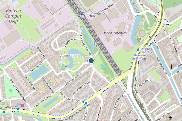 Politie-melding op J.C. van Markenplein, Delft op 7 juli, kaart-overzicht