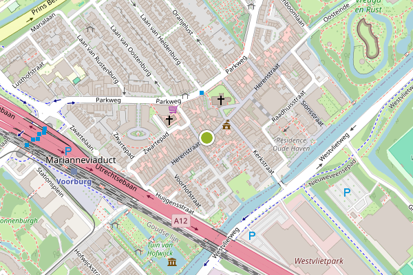 Ambulance-melding op Herenstraat, Voorburg op 7 juli, kaart-overzicht