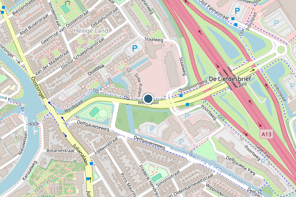 Politie-melding op Weidepad, Delft op 8 mei, kaart-overzicht