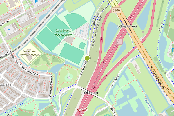Ambulance-melding op Weidedreef, Rijswijk op 8 juli, kaart-overzicht