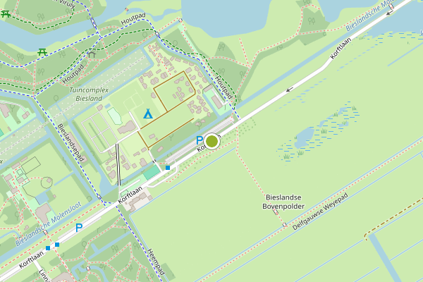 Ambulance-melding op Korftlaan, Delft op 8 juli, kaart-overzicht