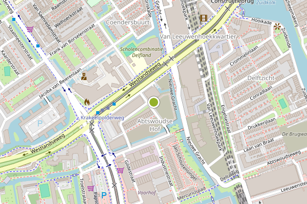 Ambulance-melding op Fabrieksstraat, Delft op 8 juli, kaart-overzicht