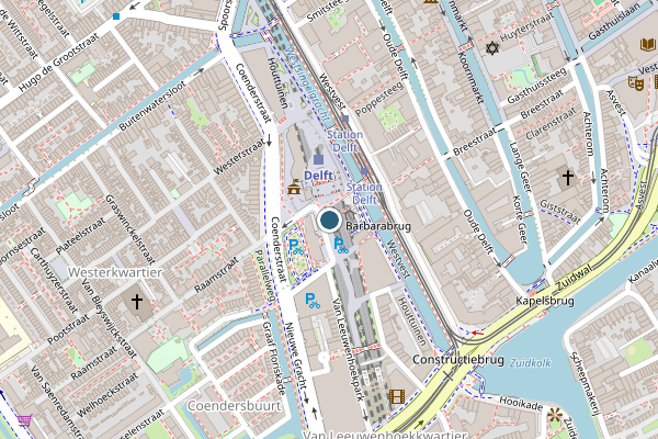 Politie-melding op Stationsplein, Delft op 7 juli, kaart-overzicht