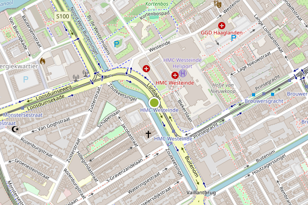 Ambulance-melding op Lijnbaan, Den Haag op 8 juli, kaart-overzicht