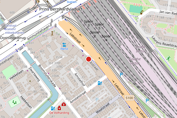 Brandweer-melding op Lekstraat, Den Haag op 8 juli, kaart-overzicht