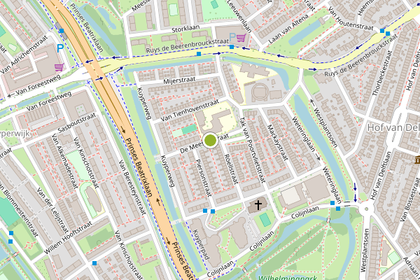 Ambulance-melding op De Meesterstraat, Delft op 8 juli, kaart-overzicht
