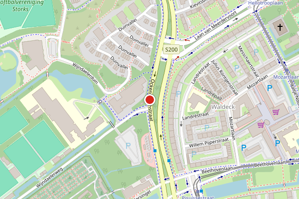 Brandweer-melding op Ockenburghstraat, Den Haag op 9 juli, kaart-overzicht