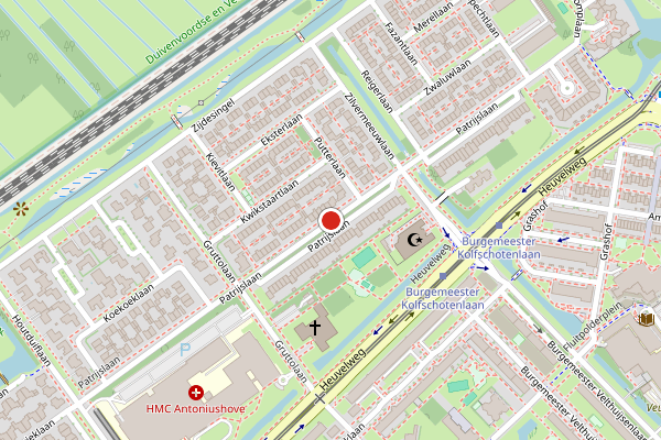 Brandweer-melding op Patrijslaan, Leidschendam op 9 juli, kaart-overzicht