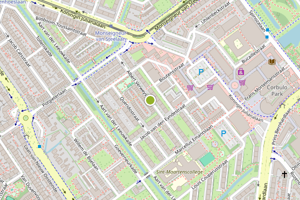 Ambulance-melding op Albert Verweystraat, Voorburg op 9 juli, kaart-overzicht
