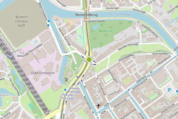 Ambulance-melding op Nieuwe Plantage, Delft op 9 juli, kaart-overzicht