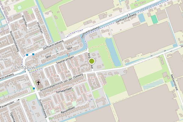 Ambulance-melding op Reginastraat, Delfgauw op 10 juli, kaart-overzicht