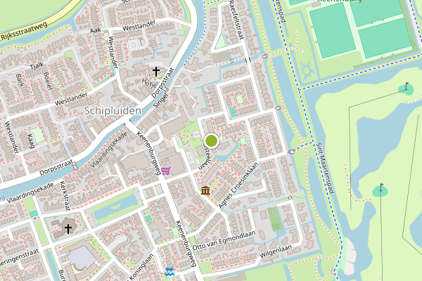 Ambulance-melding op Kasteellaan, Schipluiden op 10 juli, kaart-overzicht