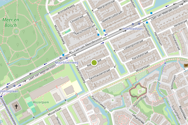 Ambulance-melding op Rienzistraat, Den Haag op 8 mei, kaart-overzicht