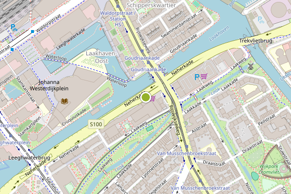 Ambulance-melding op Neherkade, Den Haag op 10 juli, kaart-overzicht