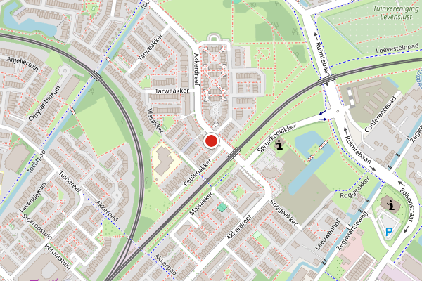 Brandweer-melding op Akkerdreef, Zoetermeer op 10 juli, kaart-overzicht