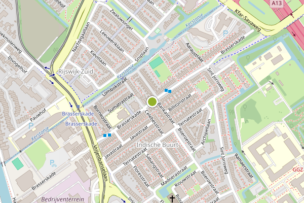 Ambulance-melding op Brasserskade, Delft op 10 juli, kaart-overzicht