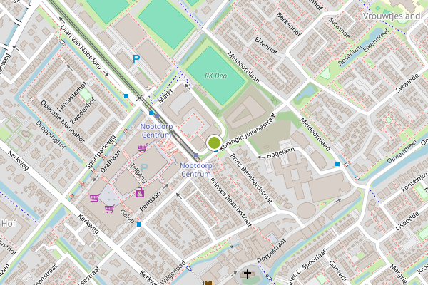 Ambulance-melding op Markt, Nootdorp op 10 juli, kaart-overzicht