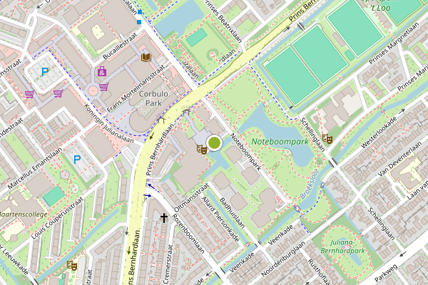 Ambulance-melding op Burgemeester Feithplein, Voorburg op 10 juli, kaart-overzicht