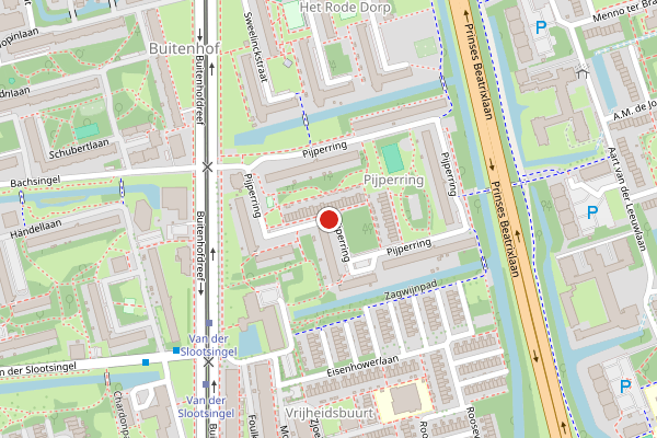 Brandweer-melding op Pijperring, Delft op 11 juli, kaart-overzicht