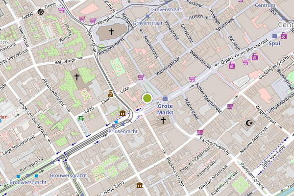 Ambulance-melding op Grote Markt, Den Haag op 11 juli, kaart-overzicht