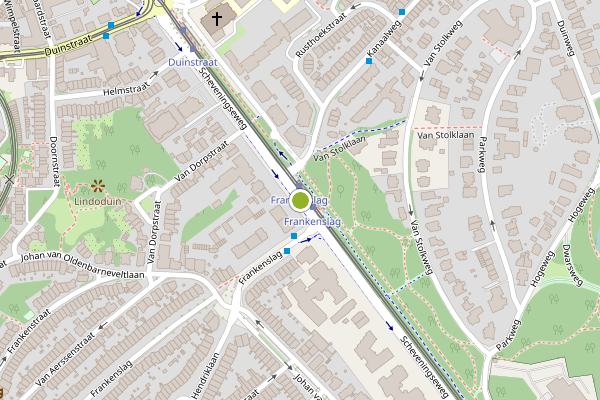 Ambulance-melding op Scheveningseweg, Den Haag op 11 juli, kaart-overzicht