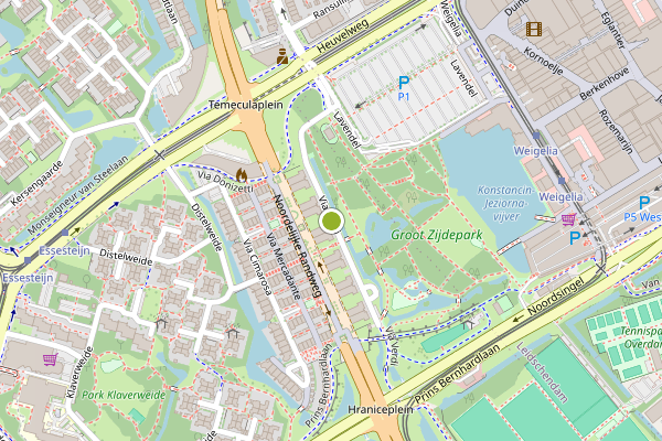 Ambulance-melding op Via Verdi, Voorburg op 11 juli, kaart-overzicht