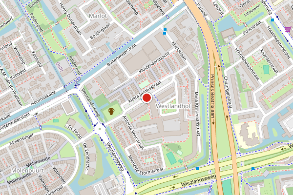 Brandweer-melding op Aletta Jacobsstraat, Delft op 11 juli, kaart-overzicht