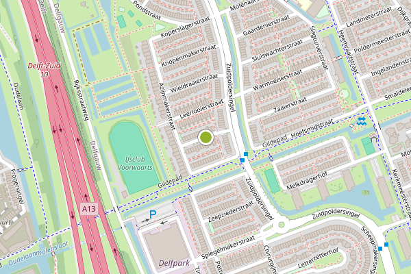 Ambulance-melding op Bezembinderstraat, Delfgauw op 12 juli, kaart-overzicht
