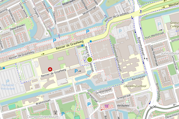 Ambulance-melding op Maria Vincentiastraat, Delft op 9 mei, kaart-overzicht